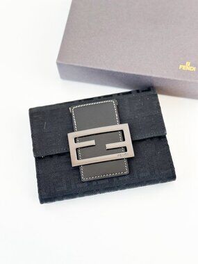 Fendi Zucchino Wallet Black